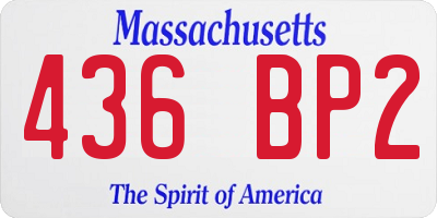 MA license plate 436BP2