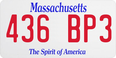 MA license plate 436BP3