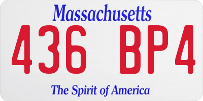 MA license plate 436BP4
