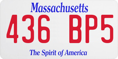 MA license plate 436BP5
