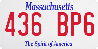 MA license plate 436BP6