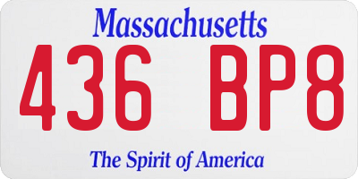 MA license plate 436BP8