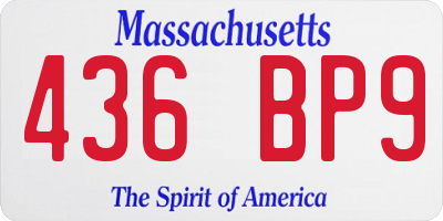 MA license plate 436BP9