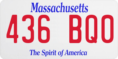 MA license plate 436BQ0