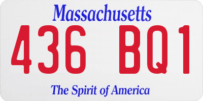 MA license plate 436BQ1
