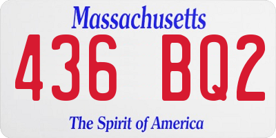 MA license plate 436BQ2