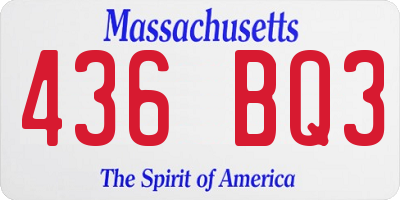 MA license plate 436BQ3