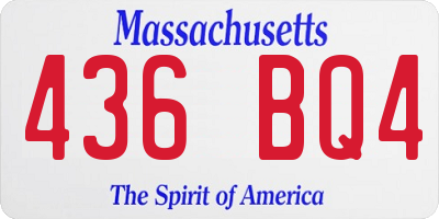 MA license plate 436BQ4