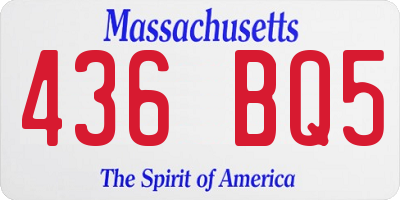MA license plate 436BQ5