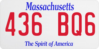 MA license plate 436BQ6