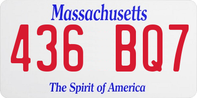 MA license plate 436BQ7