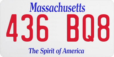 MA license plate 436BQ8