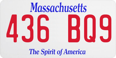 MA license plate 436BQ9