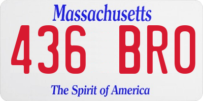 MA license plate 436BR0