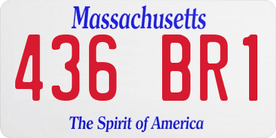 MA license plate 436BR1