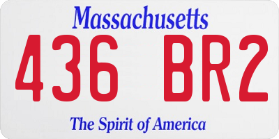 MA license plate 436BR2