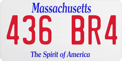 MA license plate 436BR4