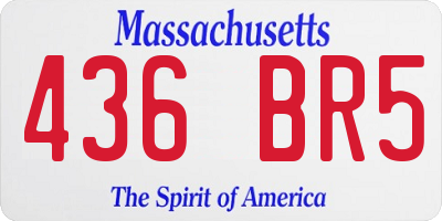 MA license plate 436BR5