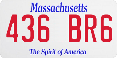 MA license plate 436BR6