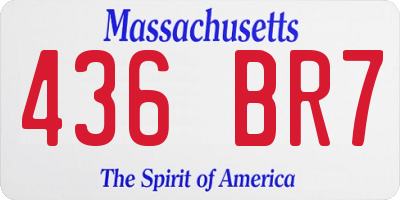 MA license plate 436BR7