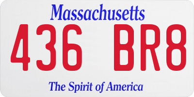 MA license plate 436BR8