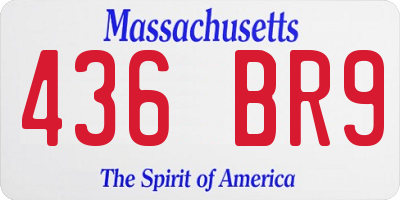 MA license plate 436BR9