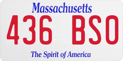 MA license plate 436BS0