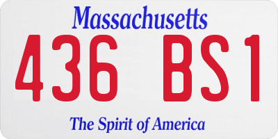 MA license plate 436BS1