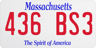 MA license plate 436BS3