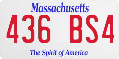MA license plate 436BS4