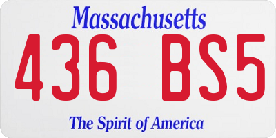 MA license plate 436BS5