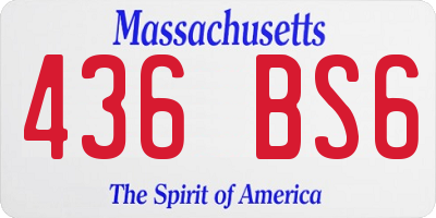 MA license plate 436BS6