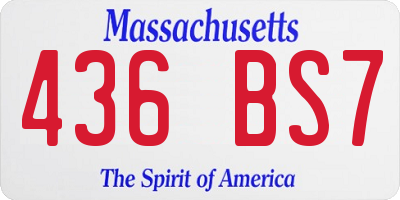 MA license plate 436BS7