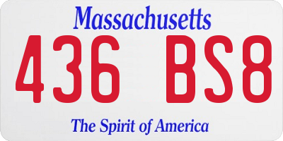 MA license plate 436BS8