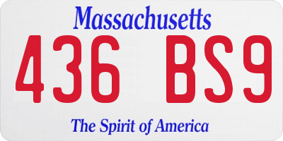 MA license plate 436BS9