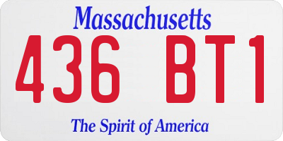 MA license plate 436BT1