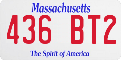 MA license plate 436BT2
