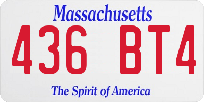MA license plate 436BT4