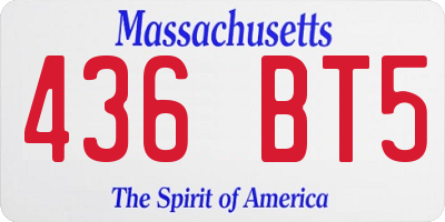 MA license plate 436BT5