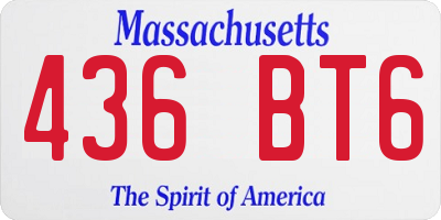 MA license plate 436BT6