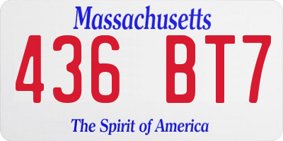 MA license plate 436BT7