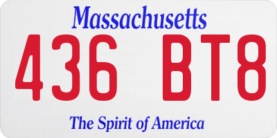 MA license plate 436BT8