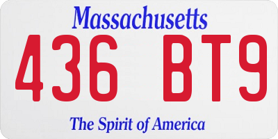MA license plate 436BT9