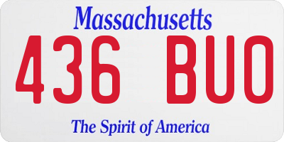 MA license plate 436BU0