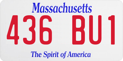 MA license plate 436BU1