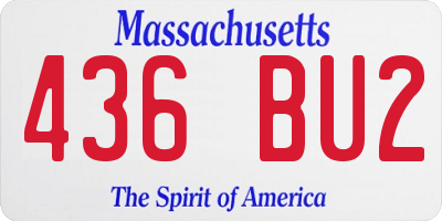 MA license plate 436BU2