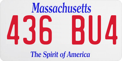 MA license plate 436BU4