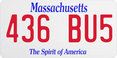 MA license plate 436BU5