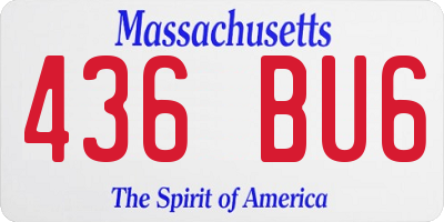 MA license plate 436BU6