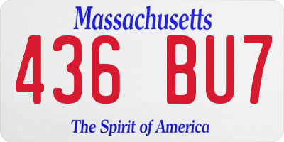 MA license plate 436BU7